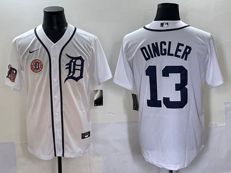Men 2025 Detroit Tigers #13 Dingler White Game Nike MLB Jersey style 10